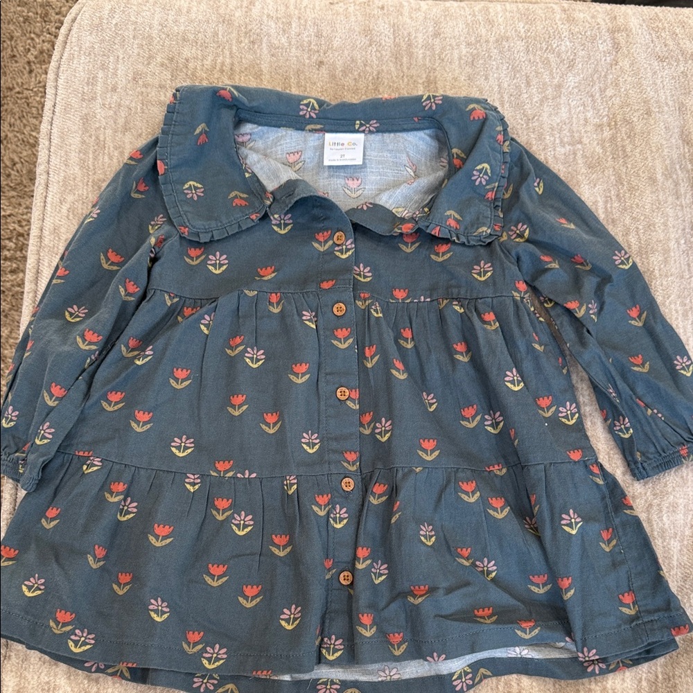 Charming Kids Floral Dress in Blue by Little Co.
